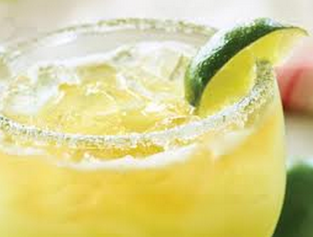 Lime Margarita On The Rocks with Lime Wedge
